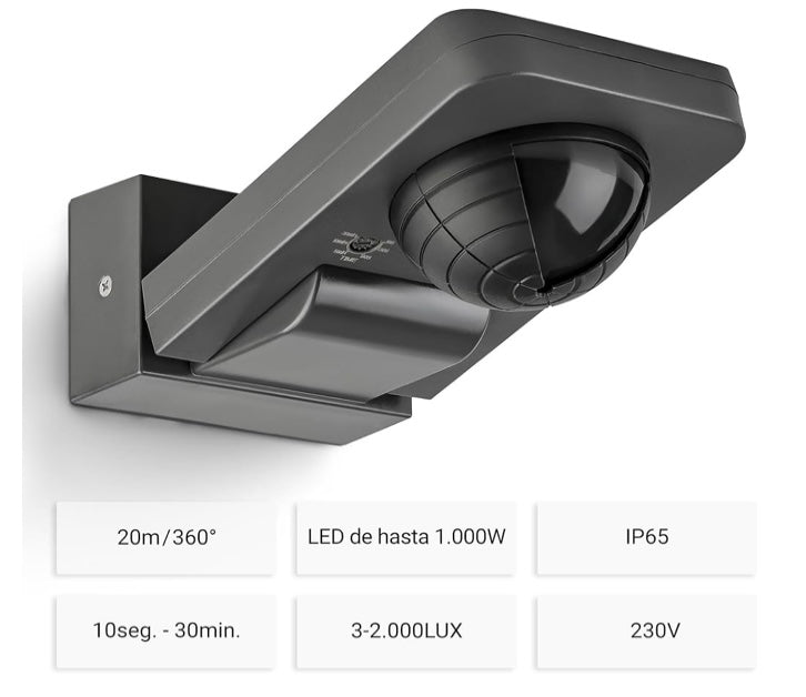 detector de movimiento es particularmente adecuado para el control automático de la iluminación LED.