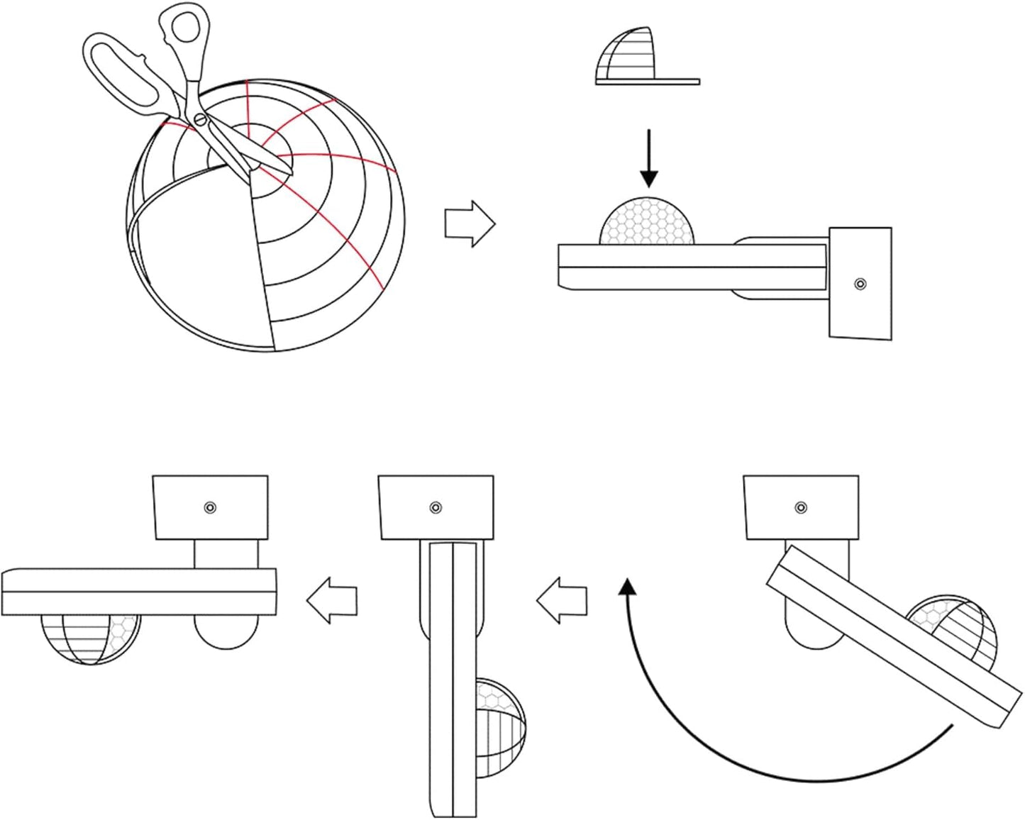 El detector de movimiento tiene un amplio rango de detección de  aproximadamente 20 metros y un ángulo de visión de 360°.
ajuste individual de la intensidad de luz (LUX) y los parámetros de tiempo.