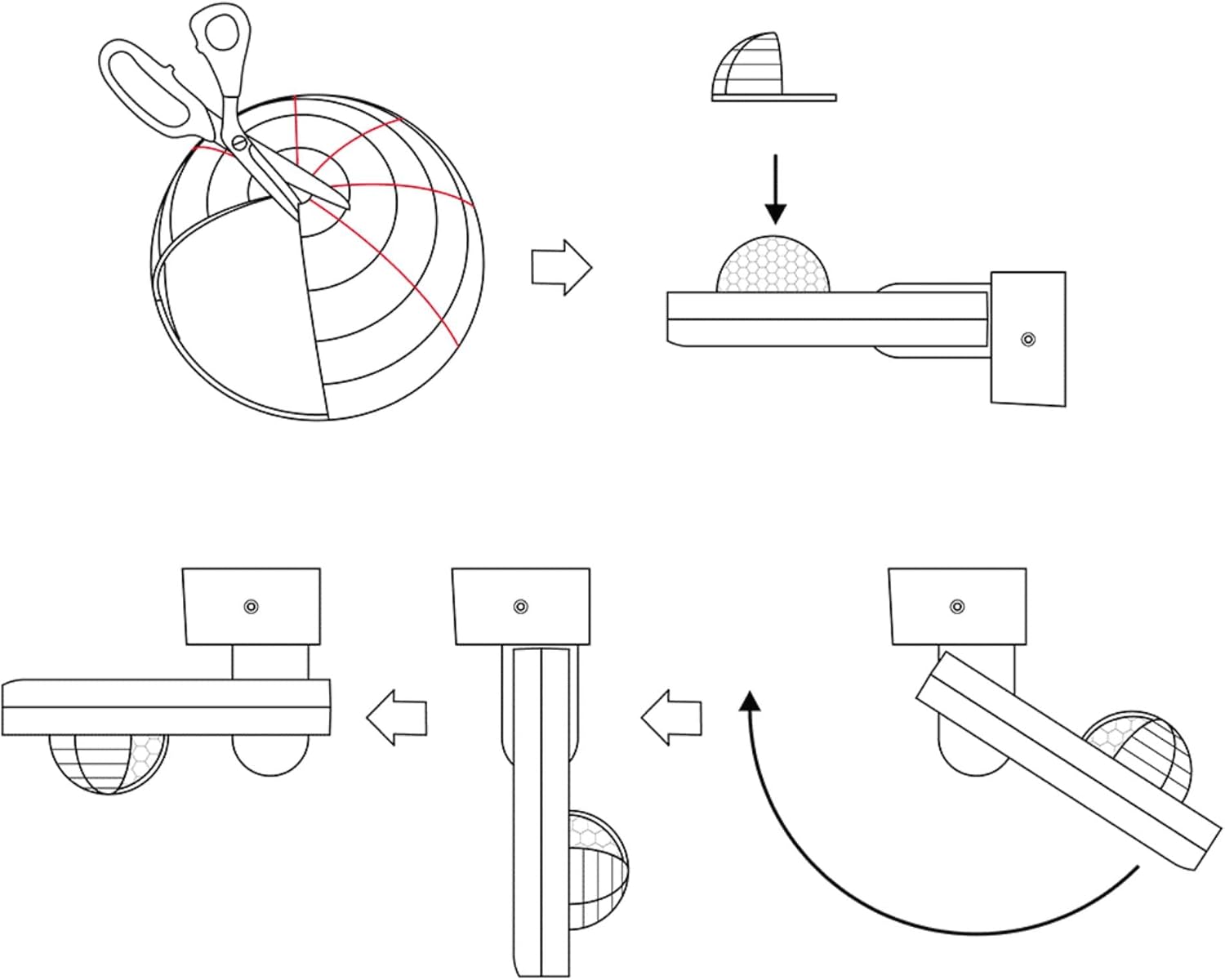 El detector de movimiento tiene un amplio rango de detección de  aproximadamente 20 metros y un ángulo de visión de 360°.
ajuste individual de la intensidad de luz (LUX) y los parámetros de tiempo.