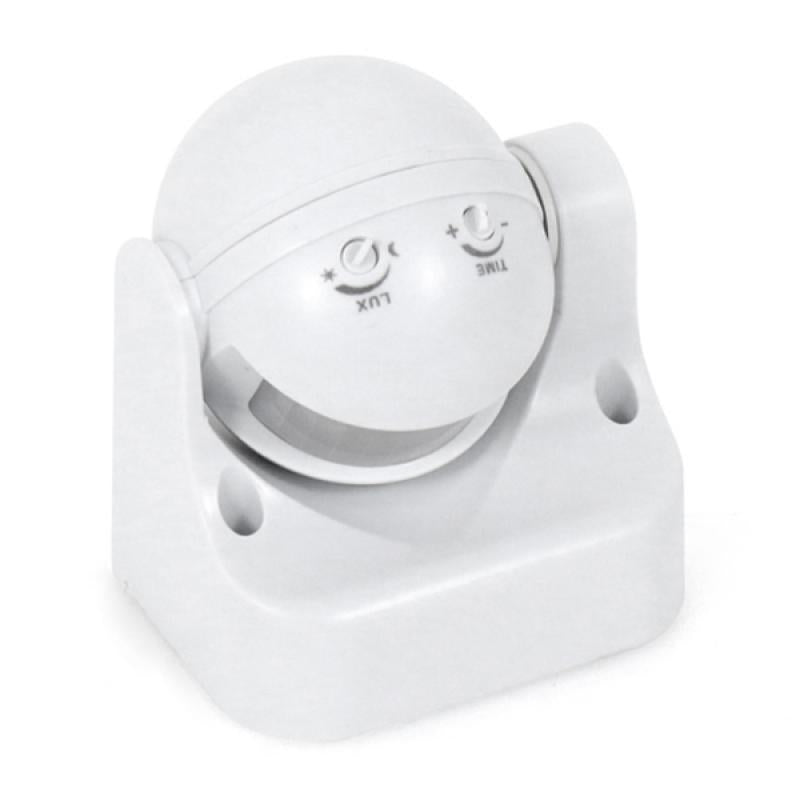 Detector de movimiento de superficie con alta sensibilidad. Utiliza los infrarrojos como fuente de activación cuando se entra en el campo de detección.Carga de potencia: Max.1200W (incandescente); 300W con  LED. Regulable en tiempo y luminosida, con detector crepuscular e incorpora un temportizador de mínimo 5 segundos hasta 7 minutos. Rango de detección 180º-360º . Distancia  6mt.