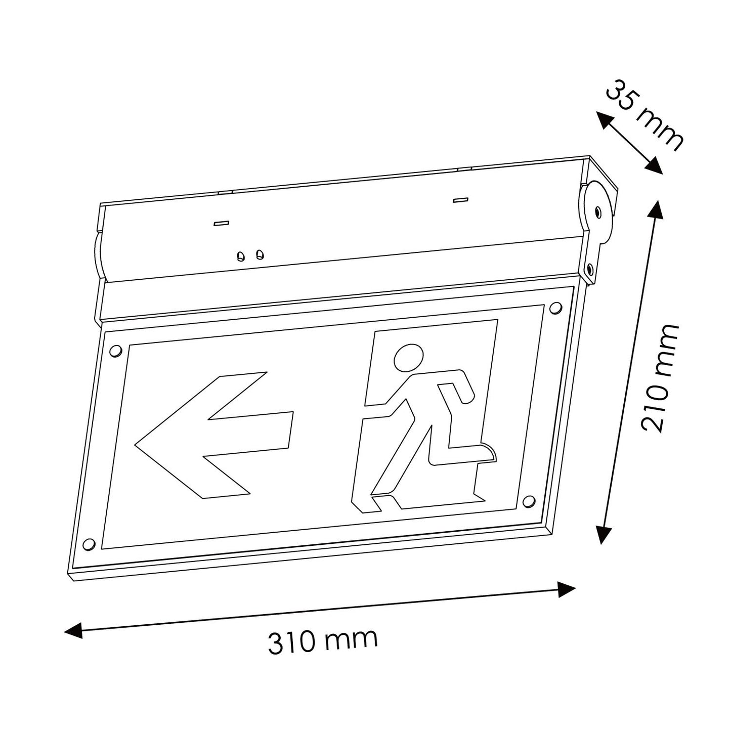 Llum d'Emergència LED Banderola 3W - Senyalització Evacuació Doble Cara Autonomia 3h