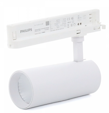 Foco led profesional para carril trifásico&nbsp;de 32w y 3520lm, con un ángulo de apertura de 36ºgrados. Dispone de driver de alta calidad Philips Xitanium. Fabricado en aluminio con acabado en blanco, el cual disipa perfectamente la temperatura, alcanzando un alto rendimiento de funcionamiento de 50.000 horas. Clase de Aislamiento Eléctrico II. Garantía de 5 años