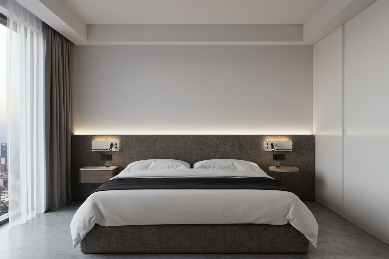 Habitación con apliques versión derecha e izquierda