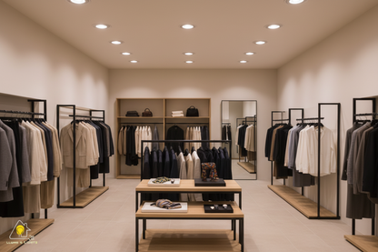 Bombilla LED AR111 220V instalada en tienda de ropa premium - LLums & Lights