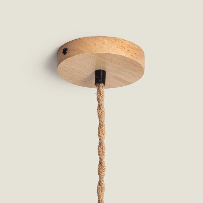 Lámpara Colgante Mimbre Natural Bambú 60cm E27 - Diseño Artesanal Bohemio