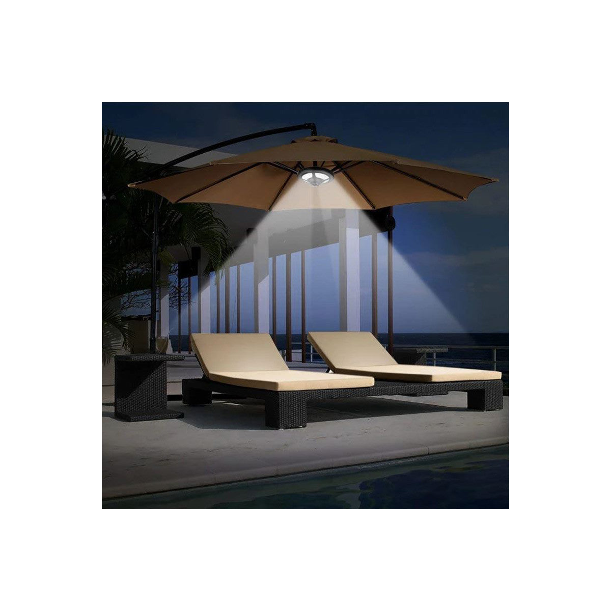 Lámpara LED para Sombrilla y Parasol 1,5W | Pack 2 Unidades | Sin Cables | Terrazas y Hostelería