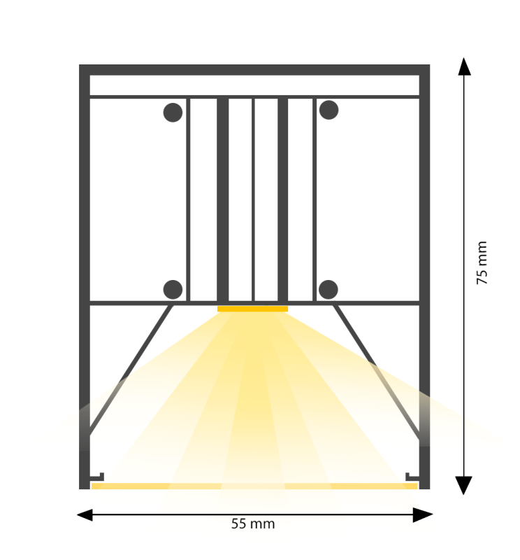 Pantalla lineal led CCT línia continua negra