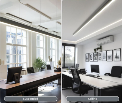 Pantalla lineal led CCT línia continua negra