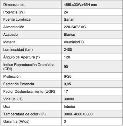 Foco LED para Carril monofasico de 24W con acabado en Negro y Aluminio. Chip de altas prestaciones Sanan. Instalaciones para carriles Monofásicos. El Foco de Carril Lineal posee un ángulo de apertura de 120º y 2000 Lúmenes.
Permite la orientación con ángulo de 80º  que lo hace perfecto para la iluminación en Tiendas, Comercios, Exposiciones …
