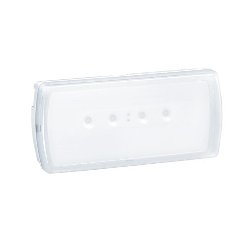 Luz de emergencia Legrand Ura 21 led Plus 100 lúmenes con un consumo de 4w&nbsp; Permanente/ No permanente. Autonomía de 1 hora. Norma UNE-EN 60598-2-22. Apta para locales de pública concurrencia. Protección IP42 - IK04
