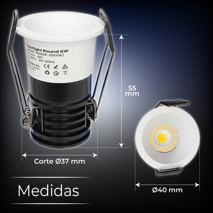 Focus Spot Mini LED 5W | CCT Seleccionable | 24° | Blanc / Negre