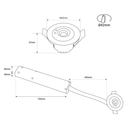 Mini emergència circular encastable 3w 3 hores