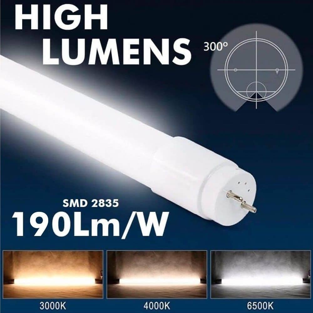 Tubo LED de 120cm profesional con  alta luminosidad de 3.200 lm con los leds de Osram de 170 lm/w, con Factor de Potencia +0.90 y una potencia de 20W. Supone una excelente y económica solución para la sustitución de tubos fluorescentes T8 existentes o para obra nueva 