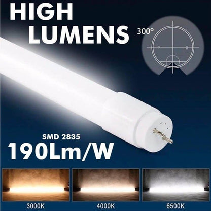 Tubo LED de 120cm profesional con  alta luminosidad de 3.200 lm con los leds de Osram de 170 lm/w, con Factor de Potencia +0.90 y una potencia de 20W. Supone una excelente y económica solución para la sustitución de tubos fluorescentes T8 existentes o para obra nueva 