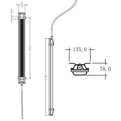 Pantalla estanca ATEX con un grado de protección IP66 asegura su resistencia al agua y al polvo, lo que la hace ideal para su instalación tanto en interiores como en exteriores, incluso en condiciones climáticas extremas. Rango de temperatura de trabajo (-25°C a +45°C ) permite su uso en entornos exigentes.
Incluye un soporte metálico para instalación en superficie
✅ Cumplimiento Normativo
Certificación ATEX: Apta para zonas 1 y 2 (gases) + zonas 21 y 22 (polvo).    