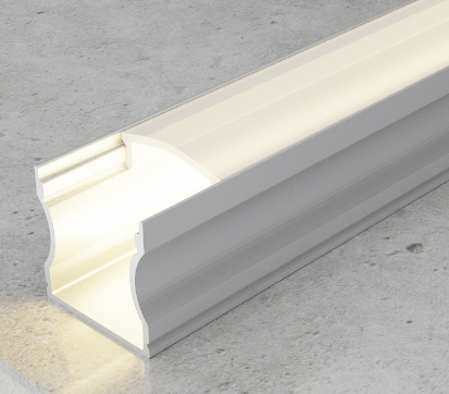 Perfil de aluminio de 2 mts para tiras de leds a 12/24v, con difusor opal, tapas finales y soportes de fijación incluidos. Al ser mas alto que el plano, no se ven los puntos de luz de la tira de leds.

Precio pack de 5 tiras de 2 mts. Gris