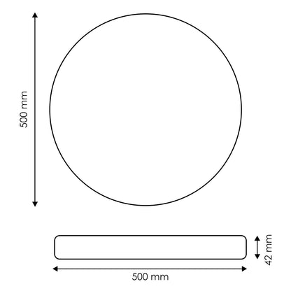 Plafón led superficie circular 50w CCT 500mm