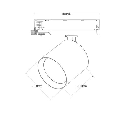 proyector LED para carril trifásico de  40w de potencia, y una luminosidad de 3600 lumens, con el índice de reproducción cromática más alto del mercado (CRI>95)  es un producto de altísima calidad que se distingue por su estética compacta, sin sacrificar la eficiencia ya que incorpora un driver Philips Xitanium de alto rendimiento, que asegura una larga durabilidad.
Su diseño orientable a 360º, con un ángulo de luz a 38º, lo convierte  en un producto ideal para iluminación de tiendas, museos...etc