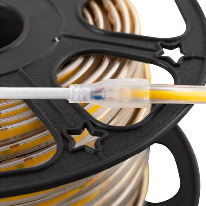 Tira de Leds COB Autorectificada 220VAC 10W/m IP65 - 50 Metros Cinta 3M Blanco Natural 4000K o balnco cálido 3000ºk 
