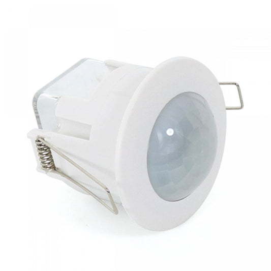 Detector de movimiento empotrable. Utiliza los infrarrojos como forma de detección. Regulable en tiempo y luminosidad. Incorpora un temporizador de mínimo 10 segundos hasta 7 minutos. Rango de detección 360º y una distancia de 6 metros aproximadamente.
Apto para uso interior IP20.