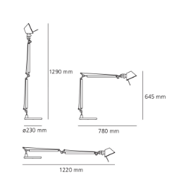 Tolomeo es solo una de las muchas lámparas Tolomeo , centradas en la funcionalidad, la flexibilidad y la calidad. El aspecto industrial se lanzó por primera vez en 1987 como la primera lámpara de mesa de la serie, donde los diseñadores se inspiraron en la popular lámpara arquitectónica. La lámpara ha ganado innumerables premios desde su introducción y hoy en día es una lámpara extremadamente popular en todo el mundo, tanto en diversos hogares como en la oficina.