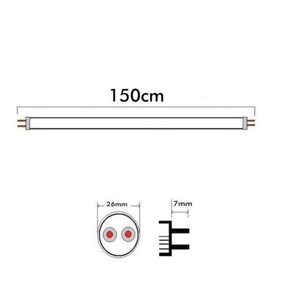 Tubo LED de 150cm profesional con  alta luminosidad de 4.250 lm con los leds de Osram de 170 lm/w, con Factor de Potencia +0.90 y una potencia de 25W. Supone una excelente y económica solución para la sustitución de tubos fluorescentes T8 existentes o para obra nueva 