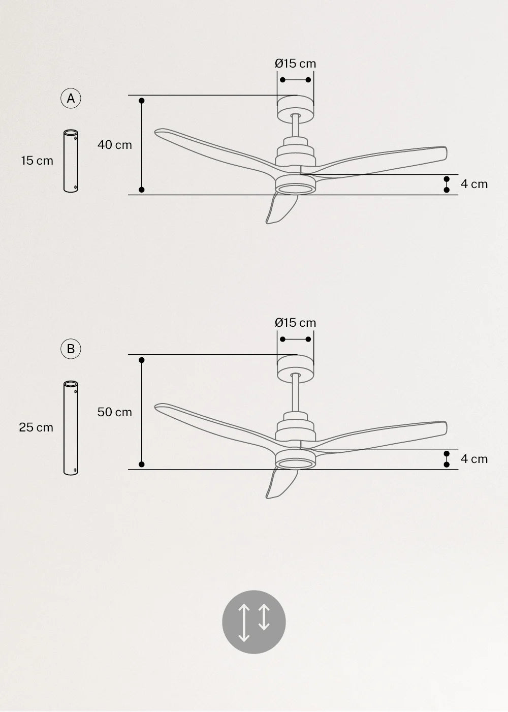 Ventilador de sostre verd amb Llum LED - Motor DC Interior - exterior
