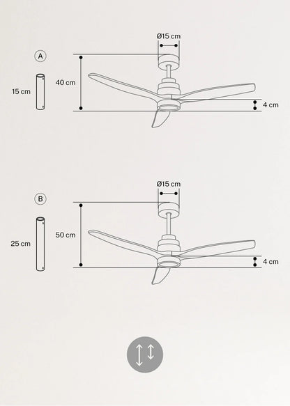 Ventilador de sostre verd amb Llum LED - Motor DC Interior - exterior